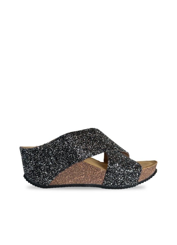 Copenhagen Sorte glimmer sandaler | Dame sko